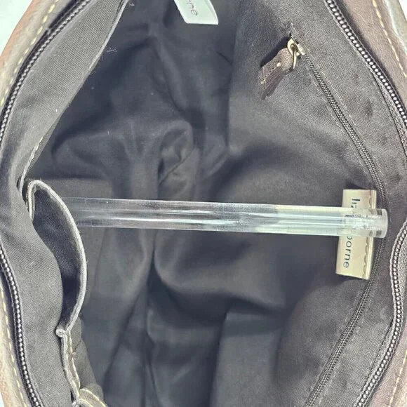 Liz Claiborne Vintage Taupe Faux Leather Hobo  Shoulder Bag - Picture 11 of 16